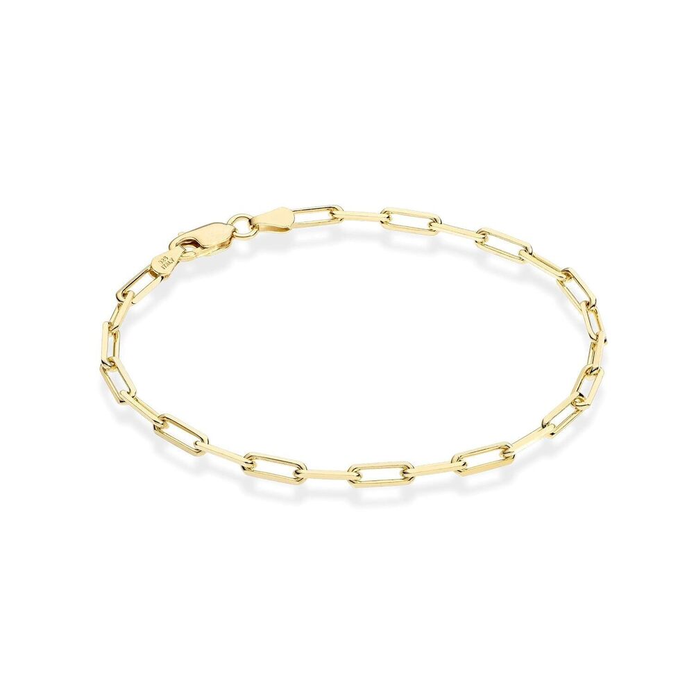 18K Gold Plated 925 Sterling Silver Italian 3mm Paperclip Link Chain